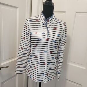 EC Talbots Hello Saturday Striped Pullover Size P, Nautical, Preppy